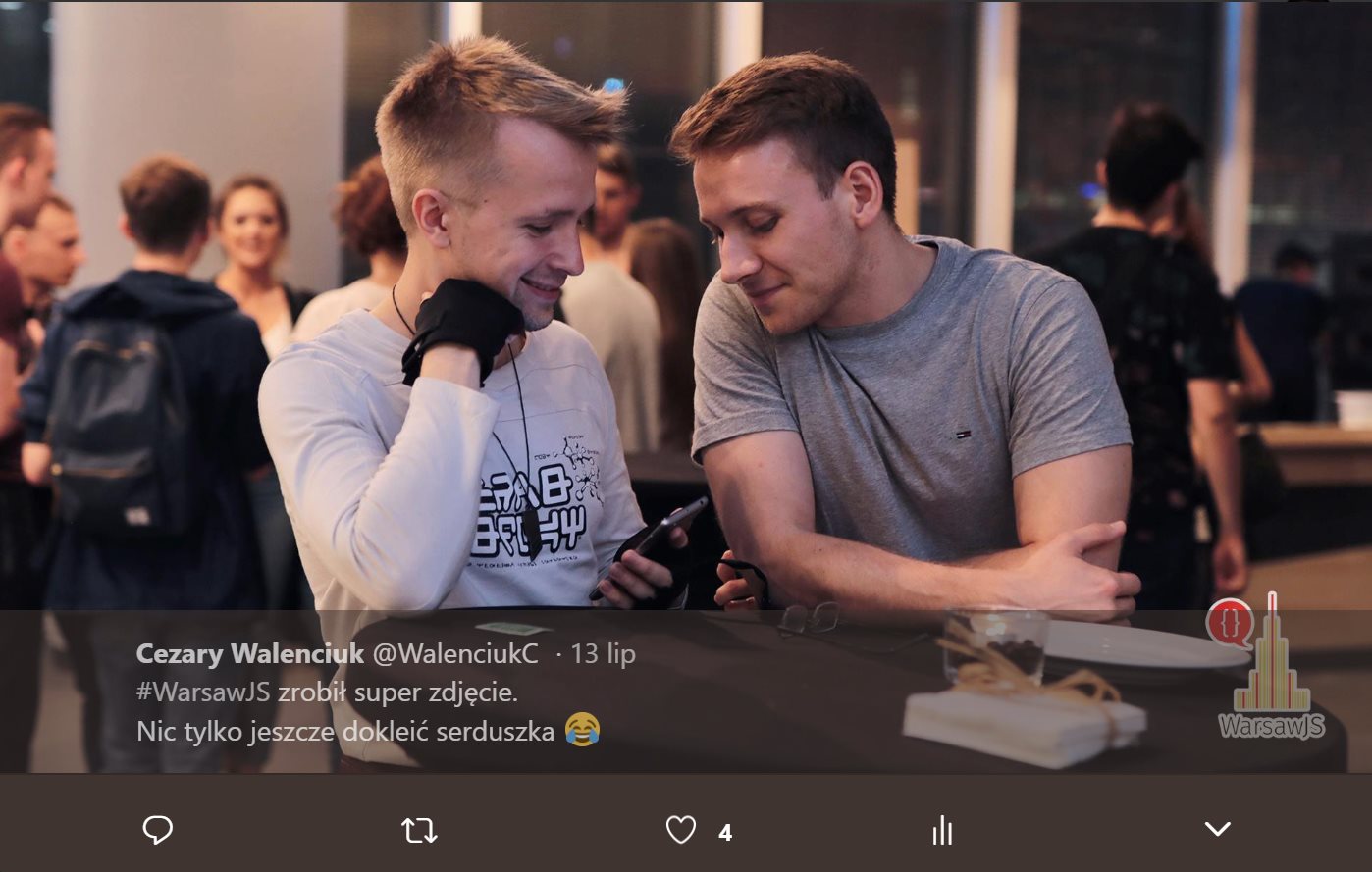 WarsawJs zdjecie para zakochany